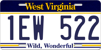 WV license plate 1EW522