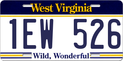 WV license plate 1EW526