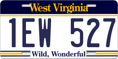 WV license plate 1EW527