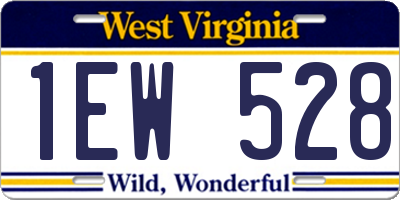 WV license plate 1EW528