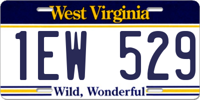 WV license plate 1EW529