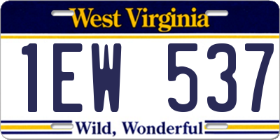 WV license plate 1EW537