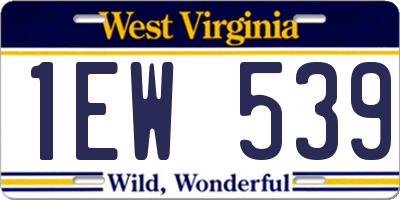WV license plate 1EW539