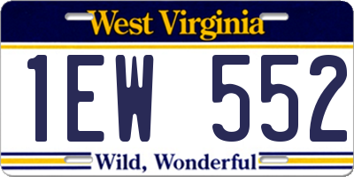 WV license plate 1EW552