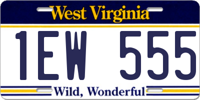 WV license plate 1EW555