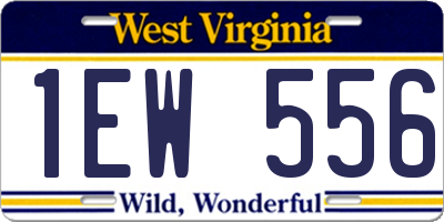 WV license plate 1EW556
