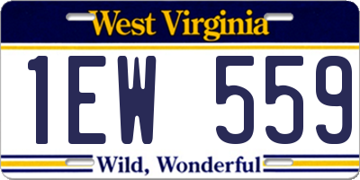 WV license plate 1EW559