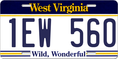 WV license plate 1EW560