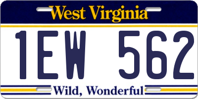 WV license plate 1EW562