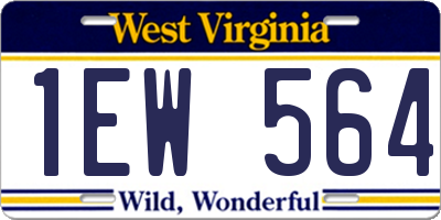WV license plate 1EW564