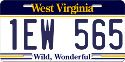 WV license plate 1EW565