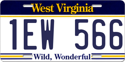 WV license plate 1EW566