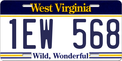 WV license plate 1EW568