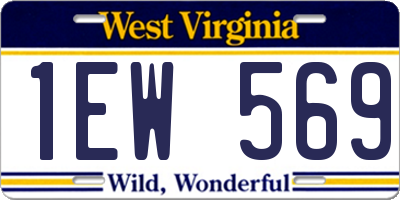 WV license plate 1EW569