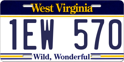WV license plate 1EW570