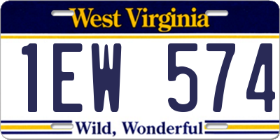 WV license plate 1EW574