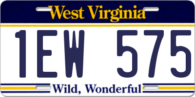 WV license plate 1EW575