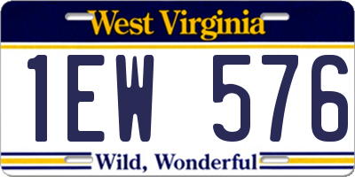 WV license plate 1EW576