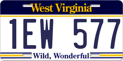 WV license plate 1EW577