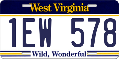 WV license plate 1EW578