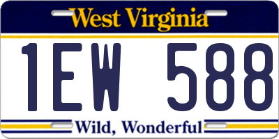 WV license plate 1EW588