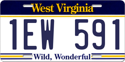 WV license plate 1EW591