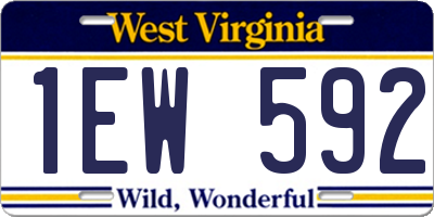 WV license plate 1EW592
