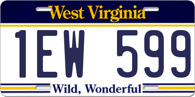 WV license plate 1EW599