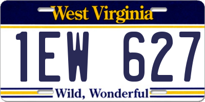 WV license plate 1EW627