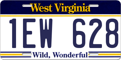 WV license plate 1EW628