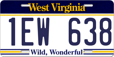 WV license plate 1EW638