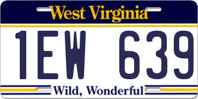 WV license plate 1EW639