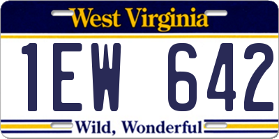 WV license plate 1EW642