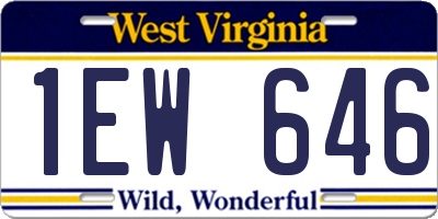 WV license plate 1EW646