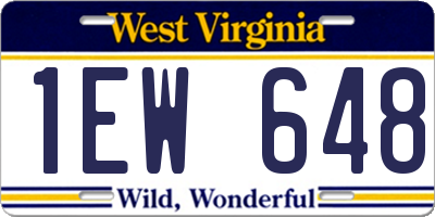 WV license plate 1EW648