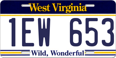 WV license plate 1EW653