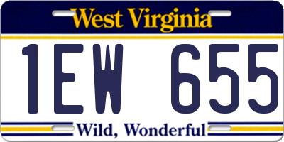WV license plate 1EW655