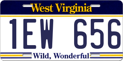 WV license plate 1EW656