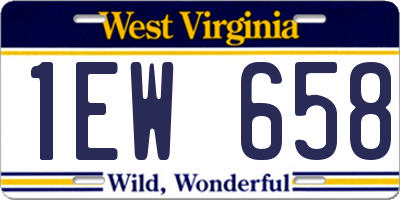 WV license plate 1EW658