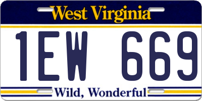 WV license plate 1EW669