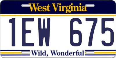 WV license plate 1EW675