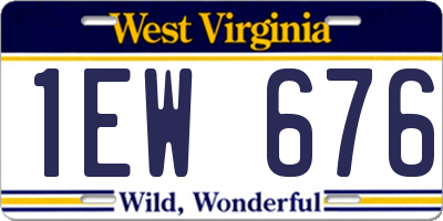 WV license plate 1EW676