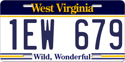 WV license plate 1EW679