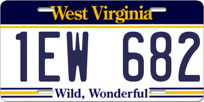 WV license plate 1EW682
