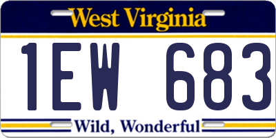 WV license plate 1EW683