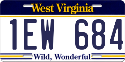 WV license plate 1EW684