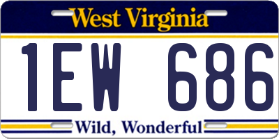 WV license plate 1EW686