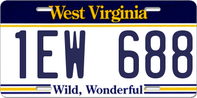 WV license plate 1EW688