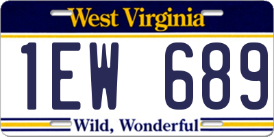 WV license plate 1EW689