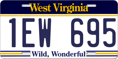 WV license plate 1EW695
